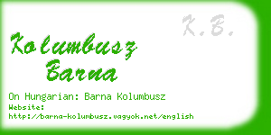 kolumbusz barna business card